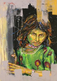 Hussain Chandio, 24 x 36 Inch, Acrylic on Canvas, Figurative Painting-AC-HC-213